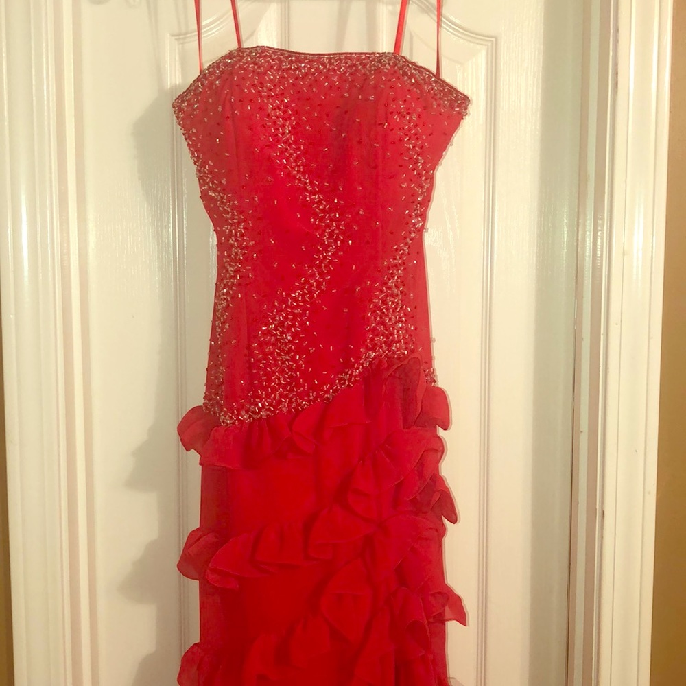 Salsa Red prom dress